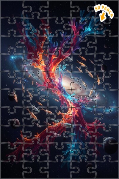 Teona Ahşap لغز خشبي ذو طبقتين من سلسلة جالاكتيك كورال مكون من 50 قطعة مقاس 1...