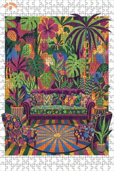 Teona Ahşap لغز خشبي بتصميم لوحة زيتية من سلسلة تروبيك دريم، لغز خشبي مؤطر بط...