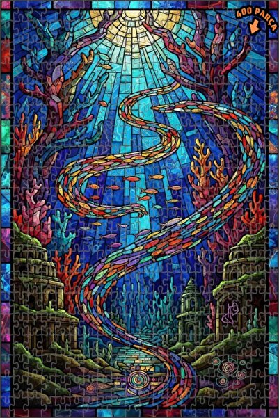 Teona Ahşap لغز خشبي ملون بتصميم زجاجي ملون يشبه الأحلام تحت الماء، لغز خشبي ...