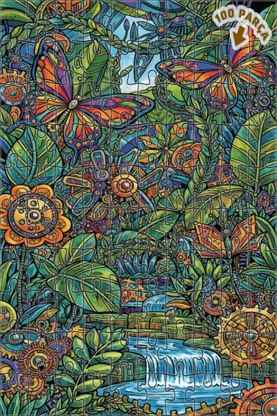 Teona Ahşap لغز خشبي على شكل فراشات الغابة بالبخار بمظهر الألوان المائية 100 ...