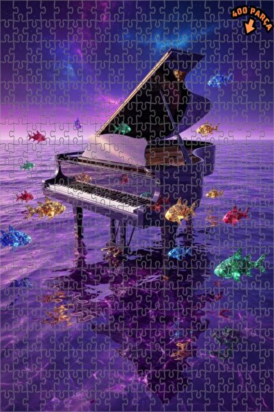 Teona Ahşap لغز خشبي مؤطر ذو طبقتين بتصميم لوحة زيتية لسمكة البيانو السحرية، ...