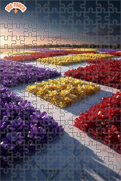 Teona Ahşap Crystal Garden Double Layer Framed Wooden Puzzle 150 Pieces 20X30