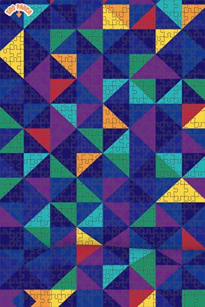 Teona Ahşap لغز خشبي فني حديث بألوان زاهية ونقوش هندسية 500 قطعة 50x30