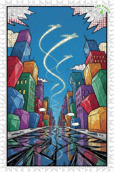 Teona Ahşap كتاب كوميكز مدينة أبراج السماء الساعقة واليخوت الطائرة 800 قطعة 7...