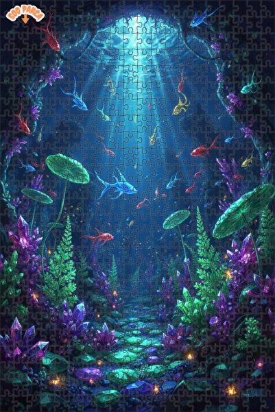 Teona Ahşap لوحة فنية زيتية لسمكة الغابة الكريستالية الغامضة، لوحة خشبية مؤطر...