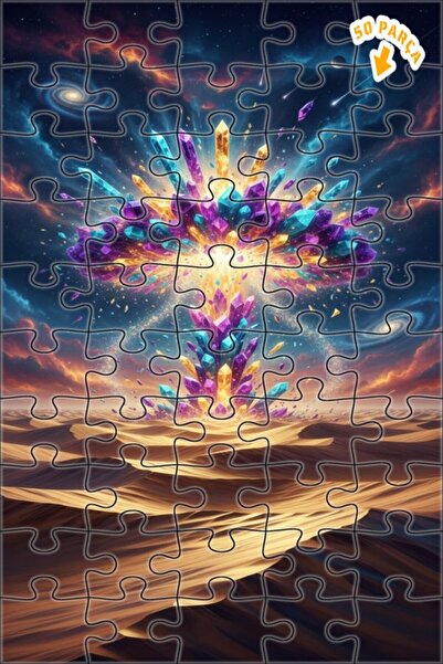 Teona Ahşap لغز خشبي ذو طبقتين من كوزميك كريستال ديزرت بلوس، 50 قطعة، مقاس 15×25