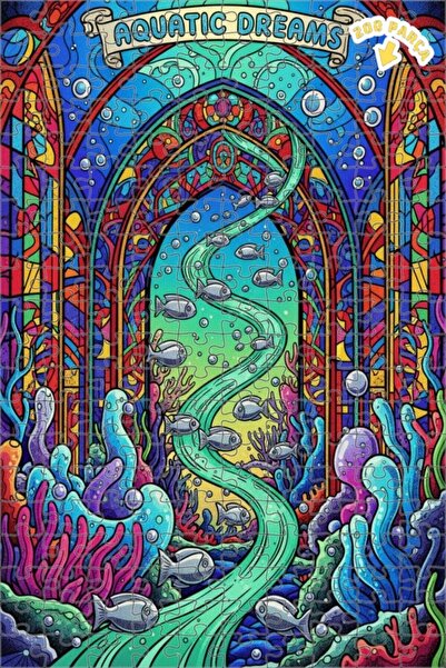 Teona Ahşap لغز خشبي ملون بإطار مزدوج الطبقات من فن الفسيفساء تحت البحر 200 ق...