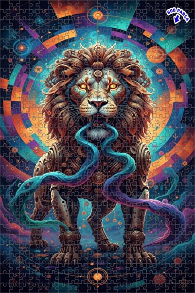 Teona Ahşap لغز خشبي ميكانيكي بتصميم الرقص الكوني للأسد ذو الطابقين 600 قطعة ...