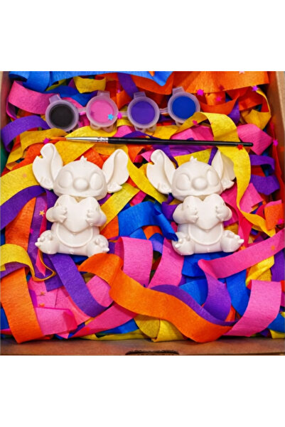 Ladybugstoys Sevgiliye Hediyelik Oyuncak İkili Kalpli Biblo Boyama Seti / 4 R...