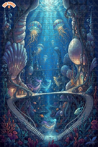 Teona Ahşap Mermaid City Fantastic Double-Layered Framed Wooden Puzzle 500 Pi...