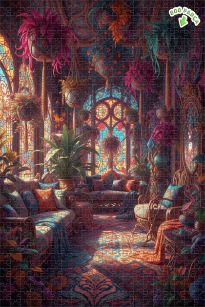 Teona Ahşap لغز خشبي بإطار مزدوج الطبقات من بوهيم آرت، 800 قطعة، 70×50