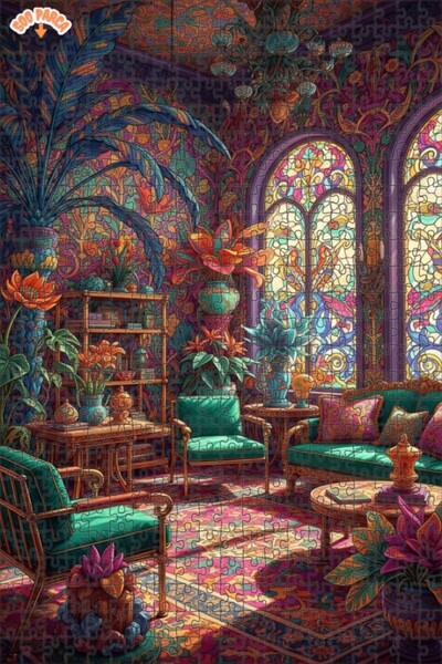 Teona Ahşap لغز خشبي لغرفة المعيشة بتصميم آرت نوفو سحري 500 قطعة 50x30