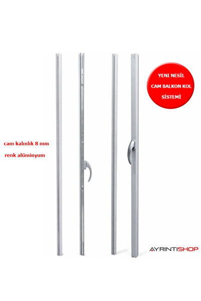 AYRINTISHOP Yeni Nesil Katlanır Cam Balkon Kollu Sistem SAĞ 8 mm Cama Uzunluk...