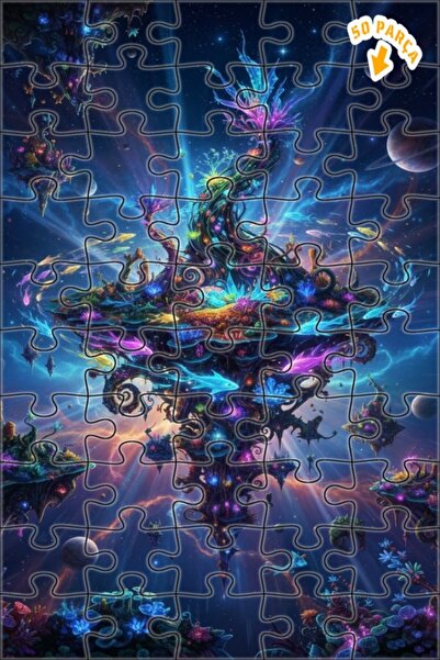 Teona Ahşap لغز الكون الفلكي الرائع 50 قطعة 15x25