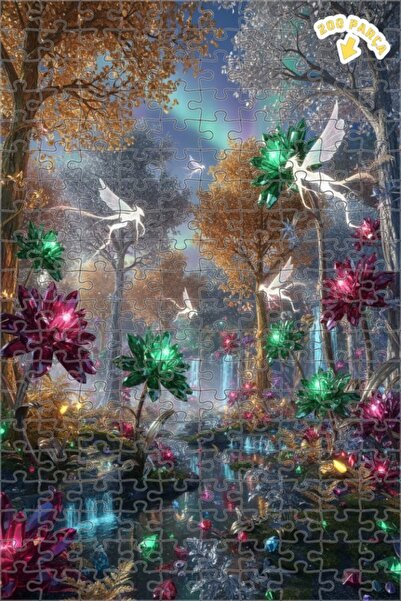 Teona Ahşap لغز خشبي سحري من كريستال فوريست فير تيل، لغز خشبي ذو طبقتين مؤطر،...