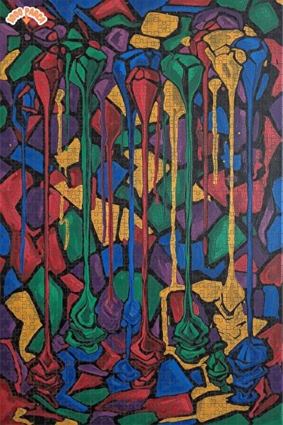 Teona Ahşap لغز خشبي مؤطر ذو طبقتين من Soyut Damla Art، 1000 قطعة، 70x50 سم