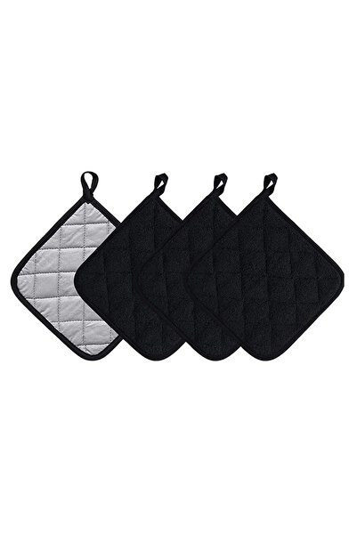 Choice طقم حاملات أواني مطبخ أسود مكون من 4 قطع، مقاس 17×17 سم، مقاوم للحرارة...