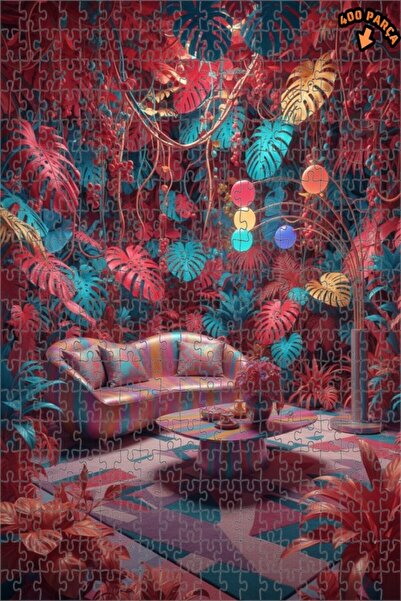 Teona Ahşap لغز خشبي ملون ذو طبقتين على شكل جنة استوائية 400 قطعة 35x35