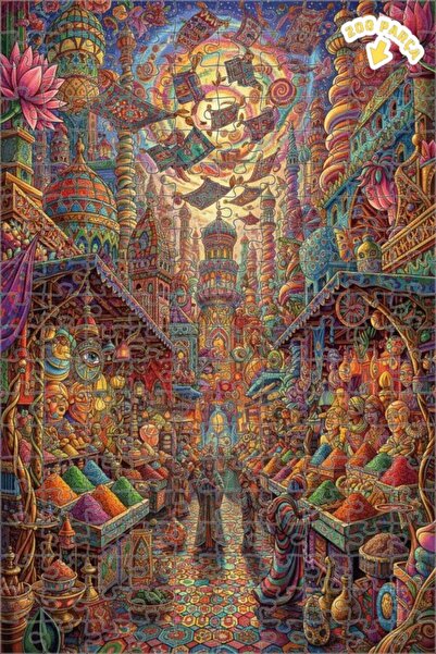 Teona Ahşap لغز خشبي ذو طبقتين بإطار من Flying Carpets Land، 200 قطعة، 25x35 سم