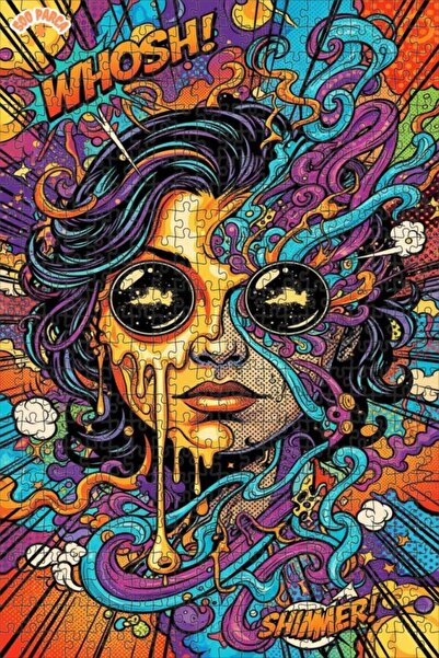 Teona Ahşap لغز خشبي بإطار مزدوج الطبقات على طراز القصص المصورة بألوان مختلطة...