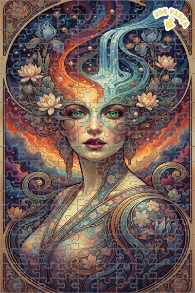 Teona Ahşap لغز خشبي بتصميم مستوحى من فن زهرة الروح القديمة المتفتحة، 200 قطع...