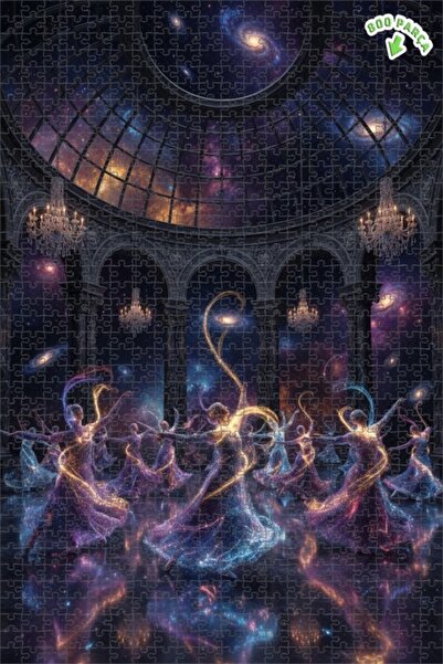 Teona Ahşap لغز خشبي مؤطر ذو طبقتين بتصميم راقصات جالاكتيك، 800 قطعة، 70x50 سم