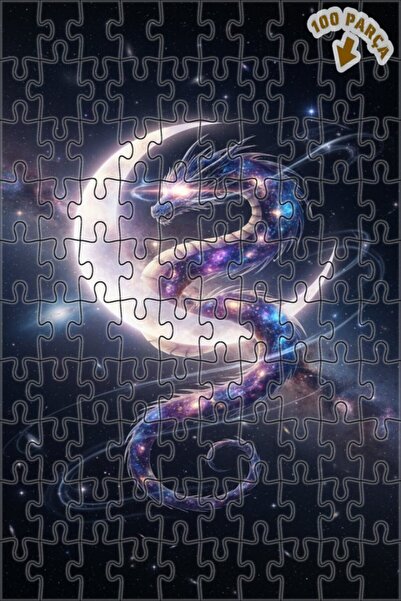 Teona Ahşap لغز فني للتناغم بين التنين الكوني وضوء القمر 100 قطعة 25x25