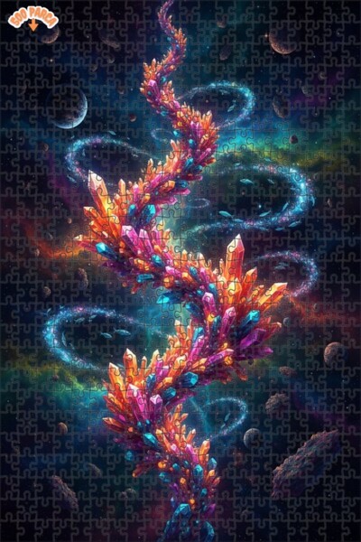 Teona Ahşap Crystal Galaxy Spiral Double Layer Framed Wooden Puzzle 500 Piece...