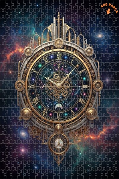 Teona Ahşap لغز خشبي ذو طبقتين بإطار ذو مظهر زيتوني ملون بتصميم ساعة كوزميك، ...