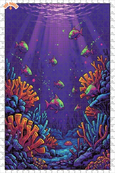 Teona Ahşap لوحة زيتية ملونة للأسماك والشعاب المرجانية، لغز خشبي مؤطر بطبقتين...