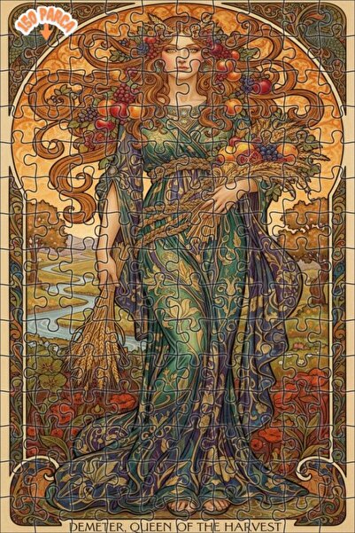 Teona Ahşap Demeter Harvest Queen Oil Painting Lookalike Art Double-Layer Fra...