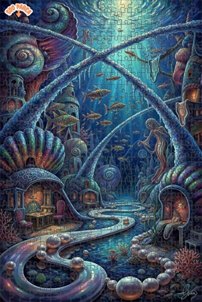 Teona Ahşap Underwater City Fantastic Double-Decker Framed Wooden Puzzle 500 ...