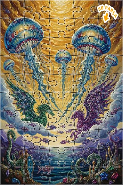 Teona Ahşap لغز خشبي رائع على شكل تراثب مزدوج الطبقات بتصميم فانتاستيك دراجون...