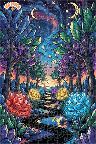 Teona Ahşap Crystal Forest Road Double Layer Framed Wooden Puzzle 150 Pieces ...