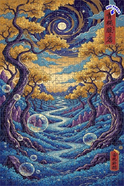 Teona Ahşap لغز الوادي الغامض، لوحة زيتية ذات طبقتين، لغز خشبي مؤطر، 600 قطعة...