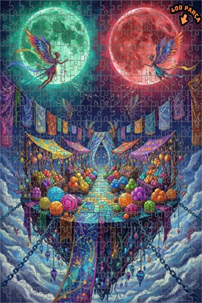 Teona Ahşap لغز خشبي بإطار مزدوج الطبقات بمظهر لوحة زيتية من سوق السحر 400 قط...