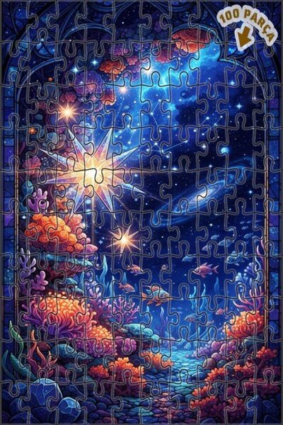 Teona Ahşap لغز خشبي بإطار مزدوج الطبقات بمظهر لوحة زيتية لنجوم البحر الفلكية...