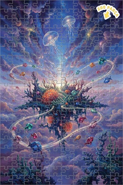 Teona Ahşap لغز خشبي بإطار مزدوج الطبقات بتصميم عالم ما تحت الماء الرائع، 200...