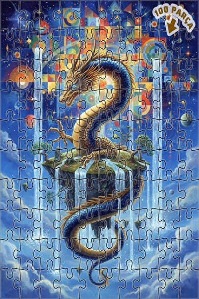 Teona Ahşap لغز خشبي بإطار مزدوج الطبقات من دراغون تيل، 100 قطعة، 25×25