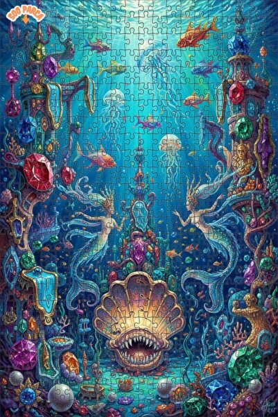 Teona Ahşap Mermaid Treasure Oil Painting Lookalike Wooden Puzzle 500 Pieces ...