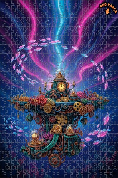 Teona Ahşap لغز ستيمبانك الغامض: مغامرة تحت البحر، لوحة زيتية ذات طابقين، لغز...