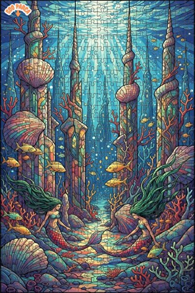 Teona Ahşap Mermaid Castle Tale Double Layer Framed Wooden Puzzle 500 Pieces ...