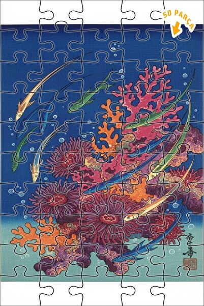 Teona Ahşap لوحة زيتية ذات طابع تجريدي لحيوانات البحر، ألغاز خشبية مؤطرة بطبق...