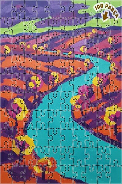 Teona Ahşap ألوان نابضة بالحياة، مشهد نهري، لوحة زيتية، لغز خشبي مؤطر ذو طابق...