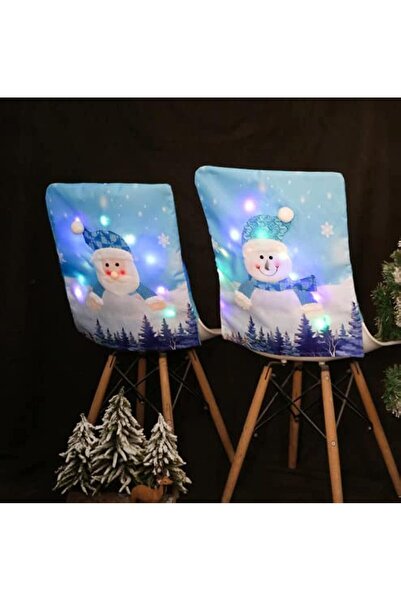 Arabest 2 Pack Christmas luminous chair cover, Santa Claus Chair Slipcovers w...