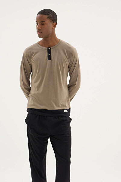 PURİFİCADO 100% Cotton New Season Buttoned Collar Comfortable Men's Pajama Set