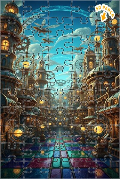 Teona Ahşap لغز مدينة المحارب البخاري 50 قطعة 15x25