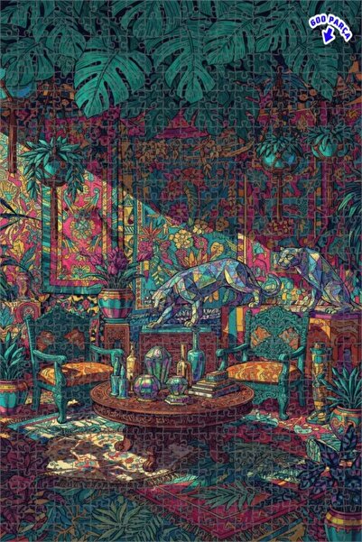 Teona Ahşap لغز خشبي ذو طبقتين من سلسلة فنادق الغابة السحرية، 600 قطعة، 50x35 سم