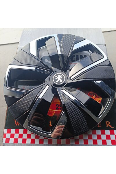 Universal Peugeot 206 Uyumlu 14 inç Krom Çıtalı Jant Kapağı 4'lü Takım Amblem...