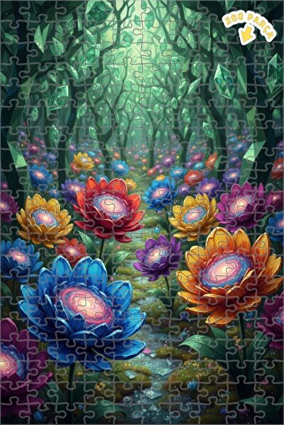 Teona Ahşap لغز خشبي على شكل زهور الغابة الكريستالية السحرية بمظهر لوحة زيتية...